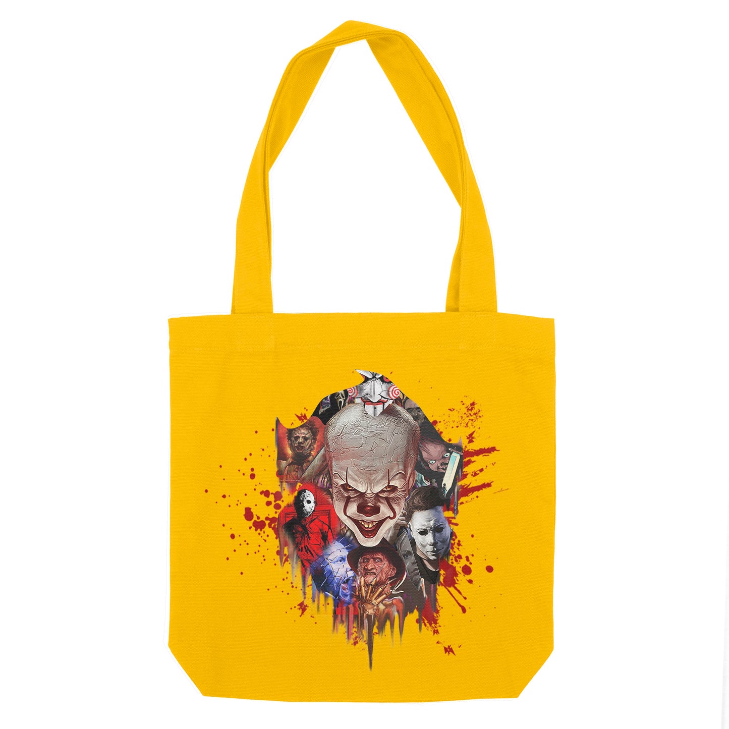 Pennywise Face with Serial killer Characters Tote Bag